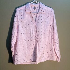 Thyme Maternity Pink Polka Dot Blouse with Relaxed Fit